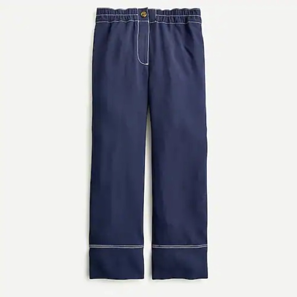 NWT J. Crew Pull On Crop Pant in Navy 365 Crepe
